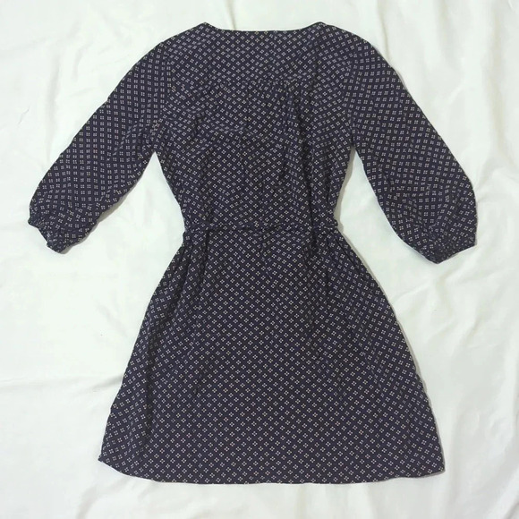 Banana Republic A-Line Belted Peasant Dress, Color Blue/Pink Size S - Picture 2 of 13